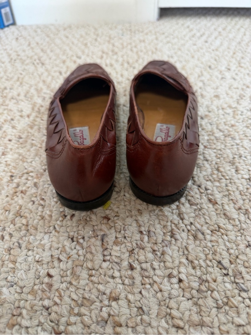 Pappagallo Woven Leather Penny Loafers in Chestnut Brown size 7.5 - Picture 3 of 6